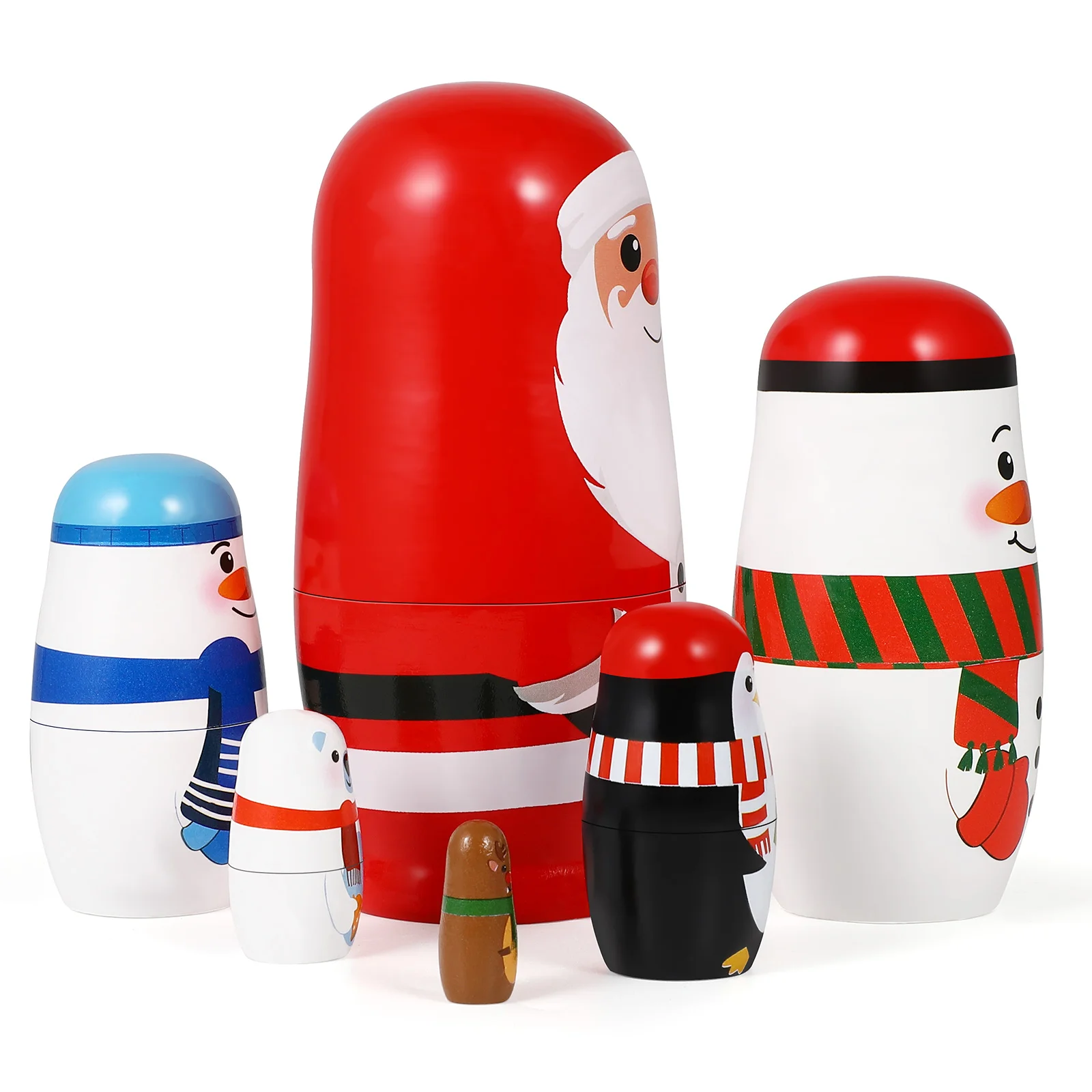 

Christmas Decoration Matryoshka Toddler Stacking Toy Handmade Nesting Dolls Supplies