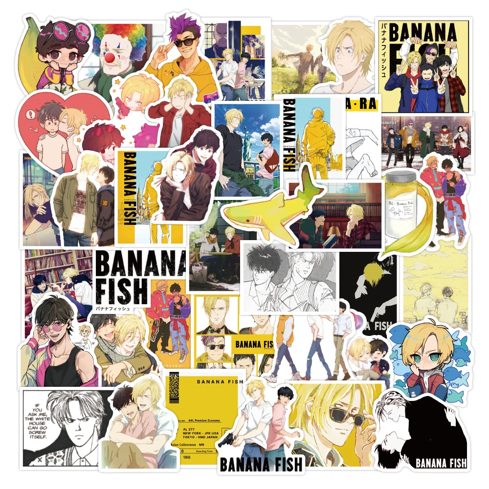 

10/30/50PCS Anime Thriller BANANA FISH Creative Graffiti Sticker Bike Skateboard Car Helmet Laptop Computer Wholesale
