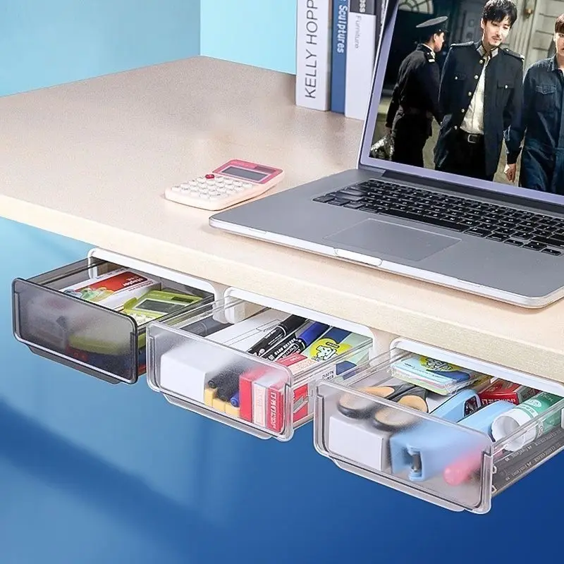 Самоклеящийся поднос для карандашей под столом ящик-органайзер Настольный ящик