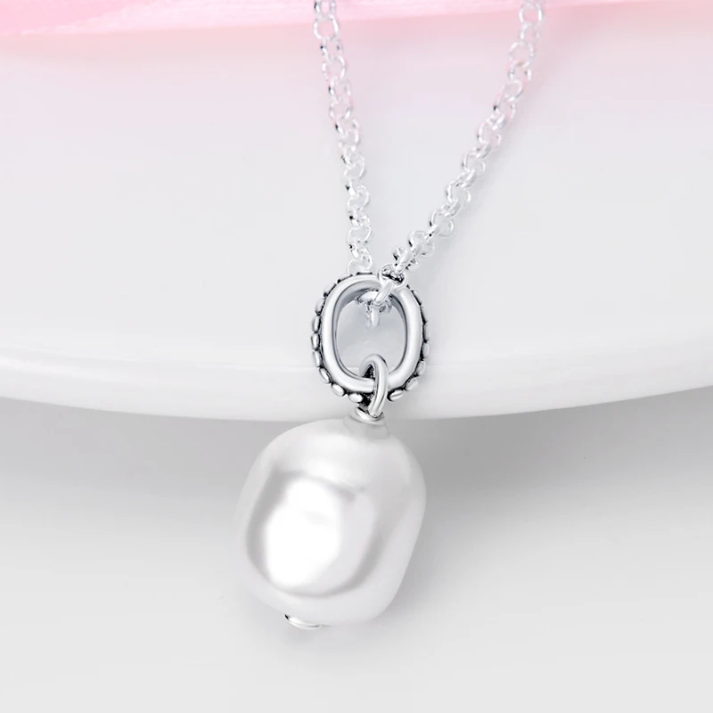 

2022 Trend S925 Sterling Silver Ladies Necklace Luxury Jewelry High Quality DIY Romantic Fashion Water Drop Pearl Necklace