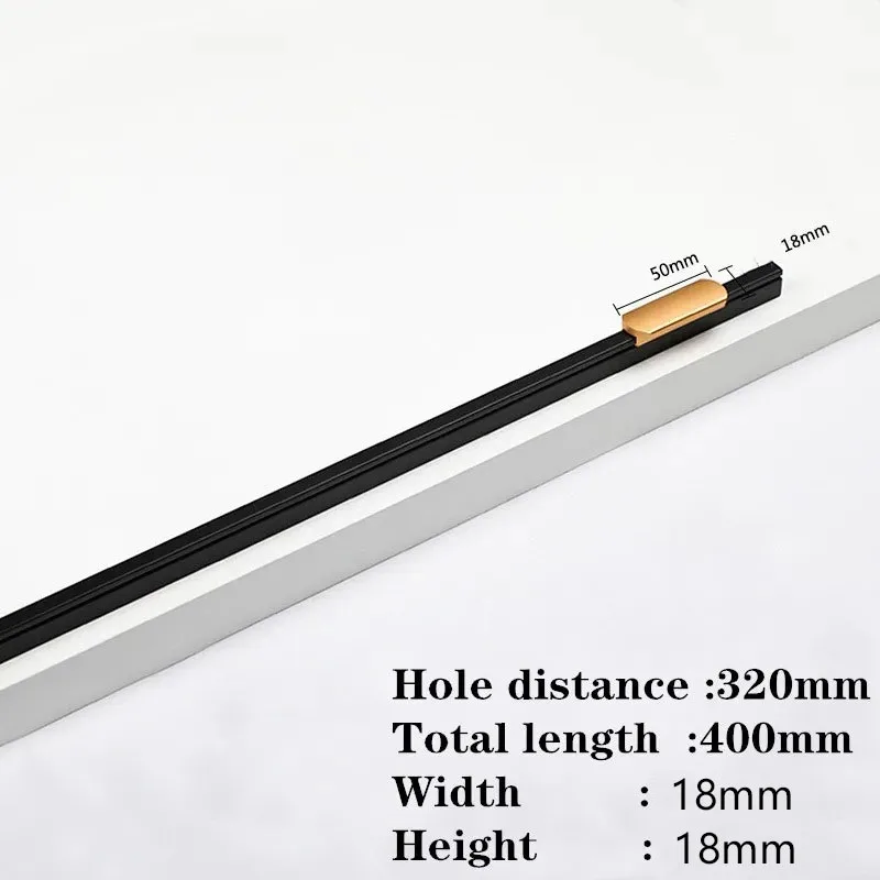 

Черная мебельная ручка 116-400 мм, ручки и ручки для кухонного шкафа, дверные ручки для шкафа, фурнитура из алюминиевого сплава