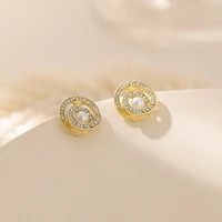s925 silver needle circle pearl temperament petite stud earrings earrings for women korean fashion jewelry wholesale