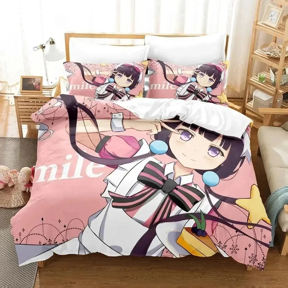 Фото Комплект постельного белья 3D Kawaii Blend S с принтом и наволочкой, пододеяльник, мягкое постельное белье королевского размера, домашний комплект постельного белья с 3D аниме №1