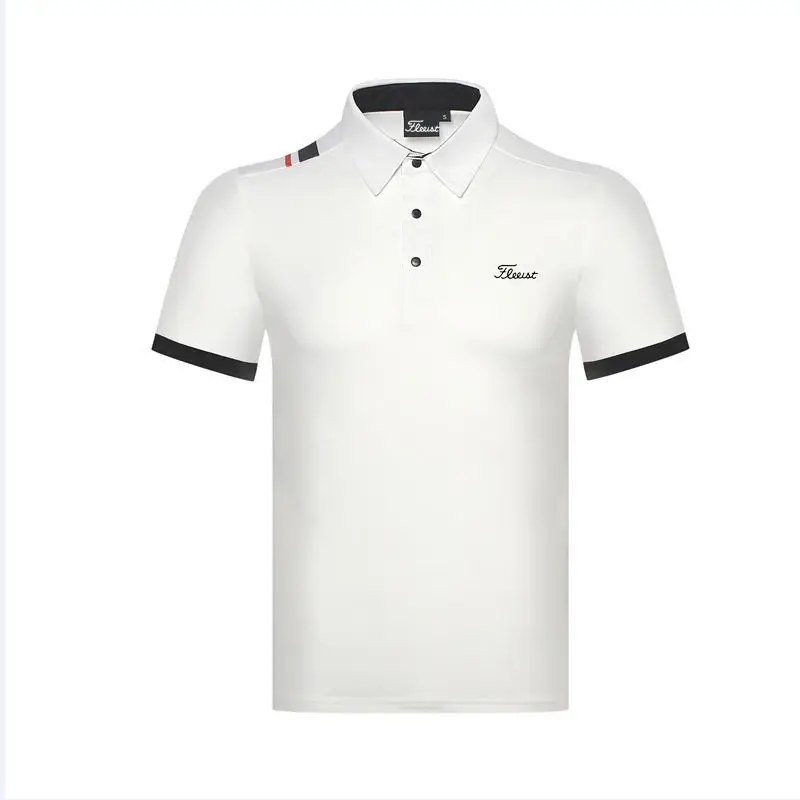 Summer Golf Shirts for Men's T-shirt Jersey Outdoor Sports Loose Stretch Polo Shirt Lapel Breathable Sweat Absorbing Top