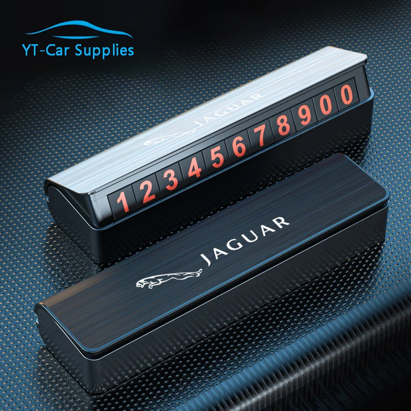 

Car Front Windshield Parking Number Plate Rotatable Hidden Phone Number Ornament For Jaguar XE XF XJ XK F-PACE E-PACE