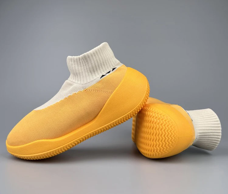 Men`s Slip-on fly-sewing breathable stretch fabric anti-slip treadmill running fitness sock shoes mens Lazier jogging shoes