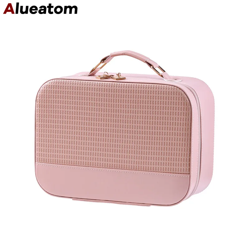

Portable Organizer Beautician Makeup Case with Mirror Women's Cosmetics Storage Bag Waterproof Travel Makeup Case