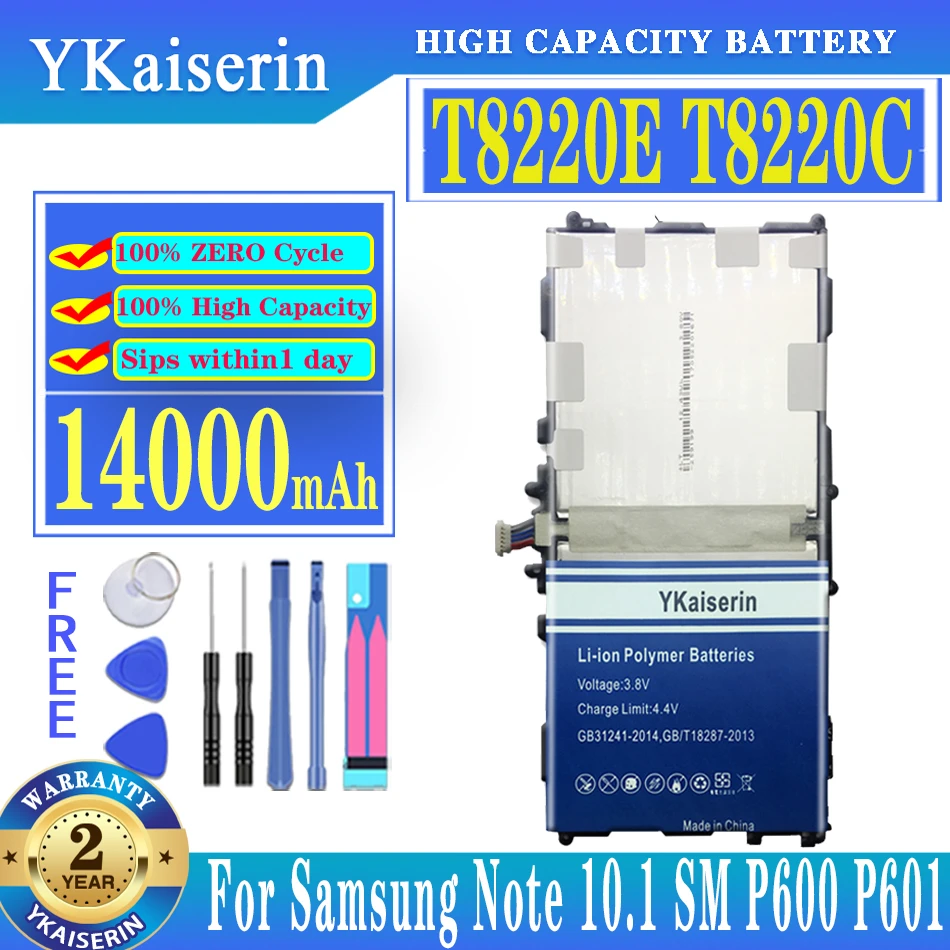 

Аккумулятор ykaisin T8220E T8220C 14000 мАч для Samsung GALAXY Note 10,1 SM P600 P601 P605 P607 T520 T525 P602