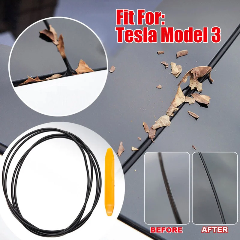 

Уплотнительная лента для Tesla Model 3, автомобильная ветровая защита на лобовое стекло, крышу, комплект уплотнений для снижения шума, черное демпфирующее уплотнительное кольцо, декоративная лента