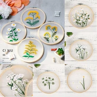 embroidery kit flower pattern needlework beginner diy cross stitch hoop