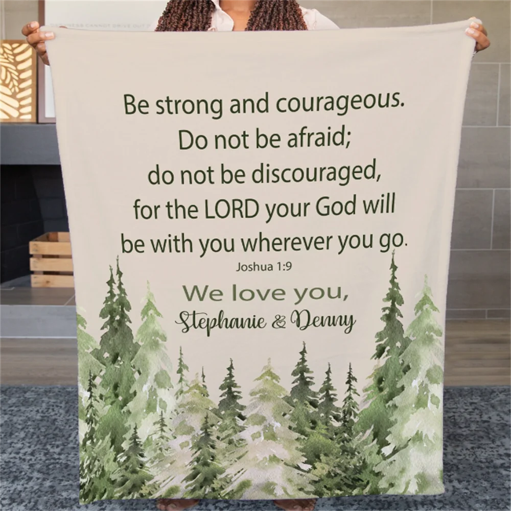 Одеяло Joshua 1:9 одеяло Get Well подарок с индивидуальным именем вдохновляющий для