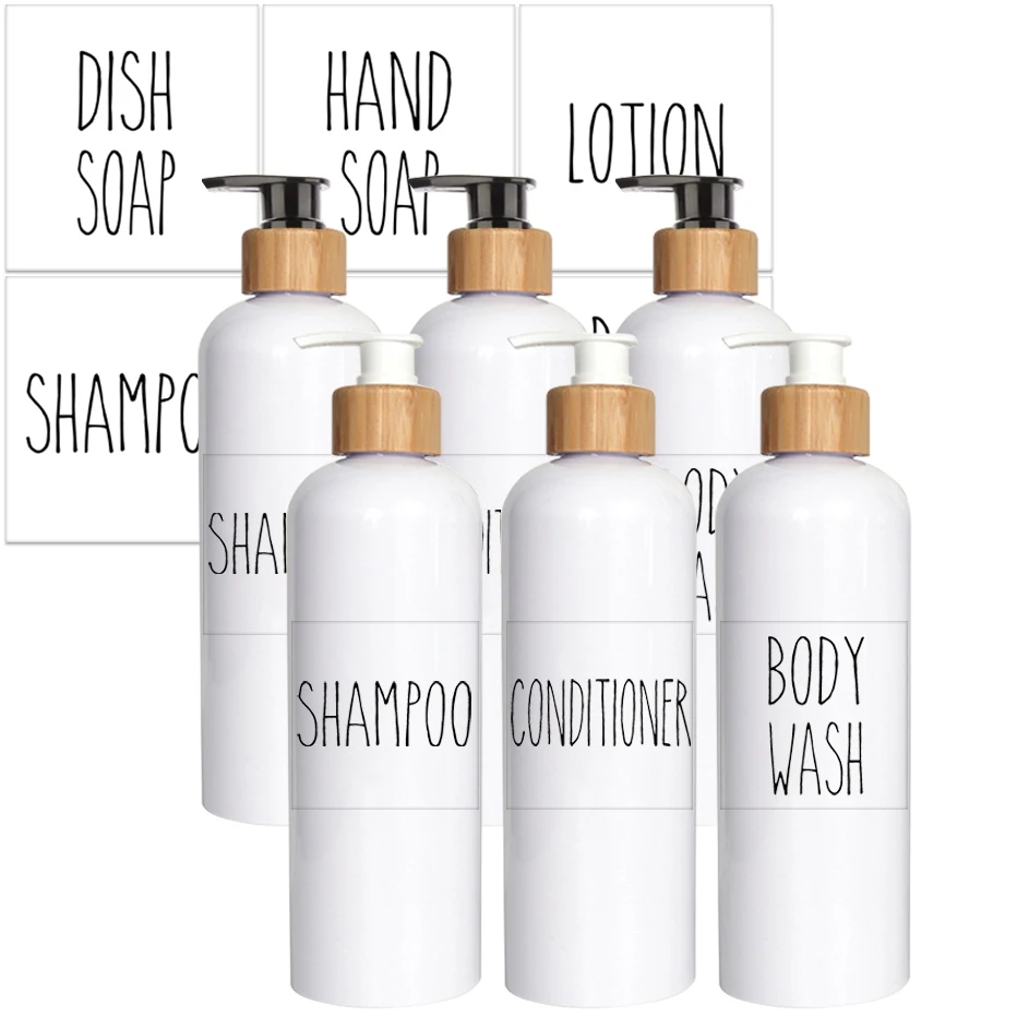 

500ml Soap Dispenser Bottle Shampoo Body Wash Conditioner Lotion Sub Bottling Waterproof Label