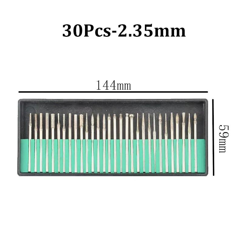 

Набор алмазных шлифовальных насадок Ninth World 30 шт. 2,35/3 мм