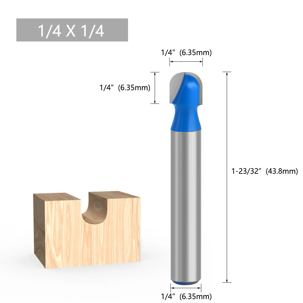 

Power Tool Router Bit Woodworking 1/4Inch 6.35mm Shank Router Bits Core Box Router Bit Engraving Milling Cutter