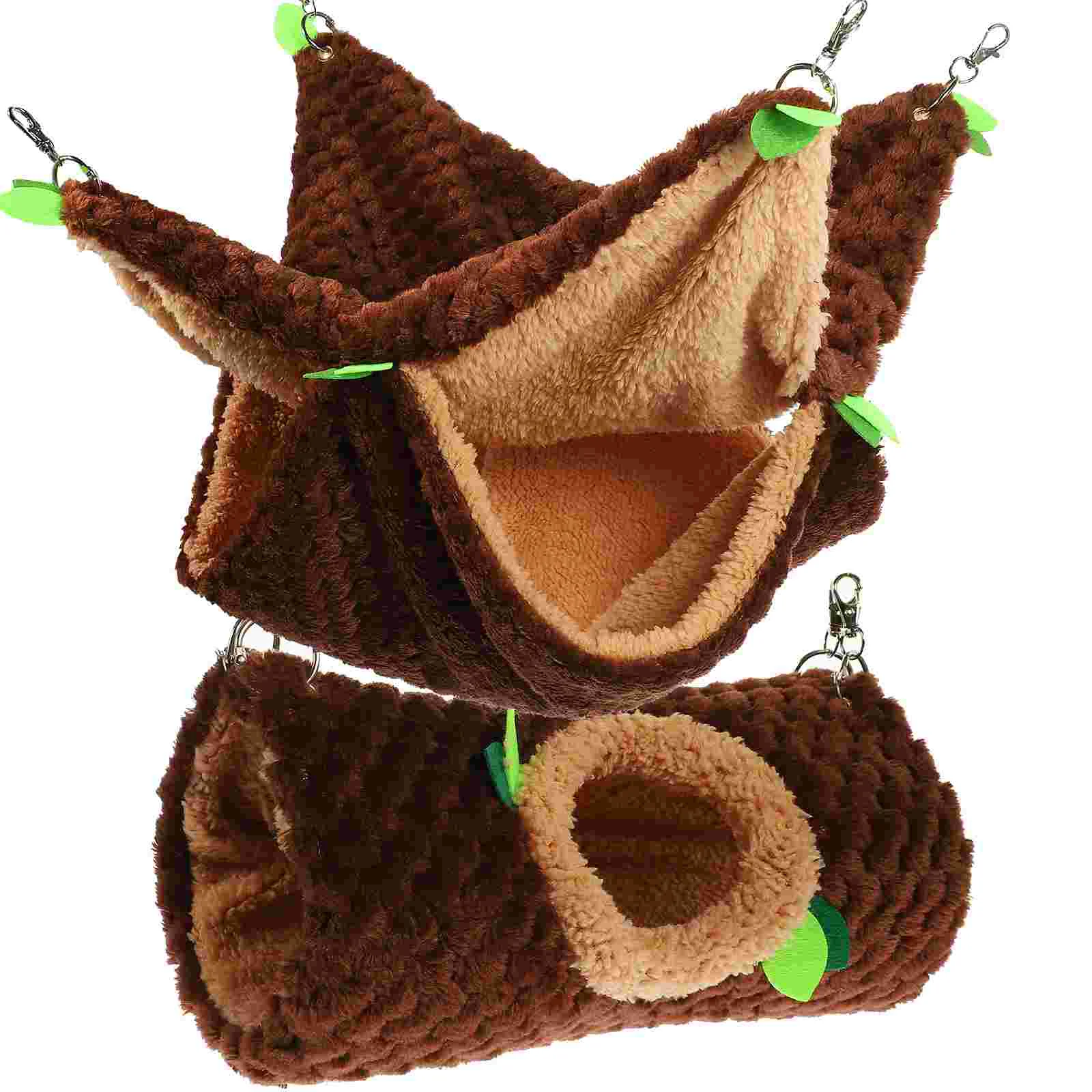 

Hammock Bed Hamster Hanging Pet Double Layer Guineacage Tunnel Accessory Comfortable Sleeping Swing Cat Dwarf Rat Small