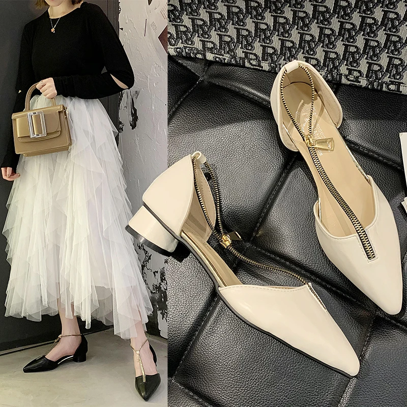 

Pointed single shoe women's new spring style fashion flat shoes with ins tide shallow ladle shoes women's shoes