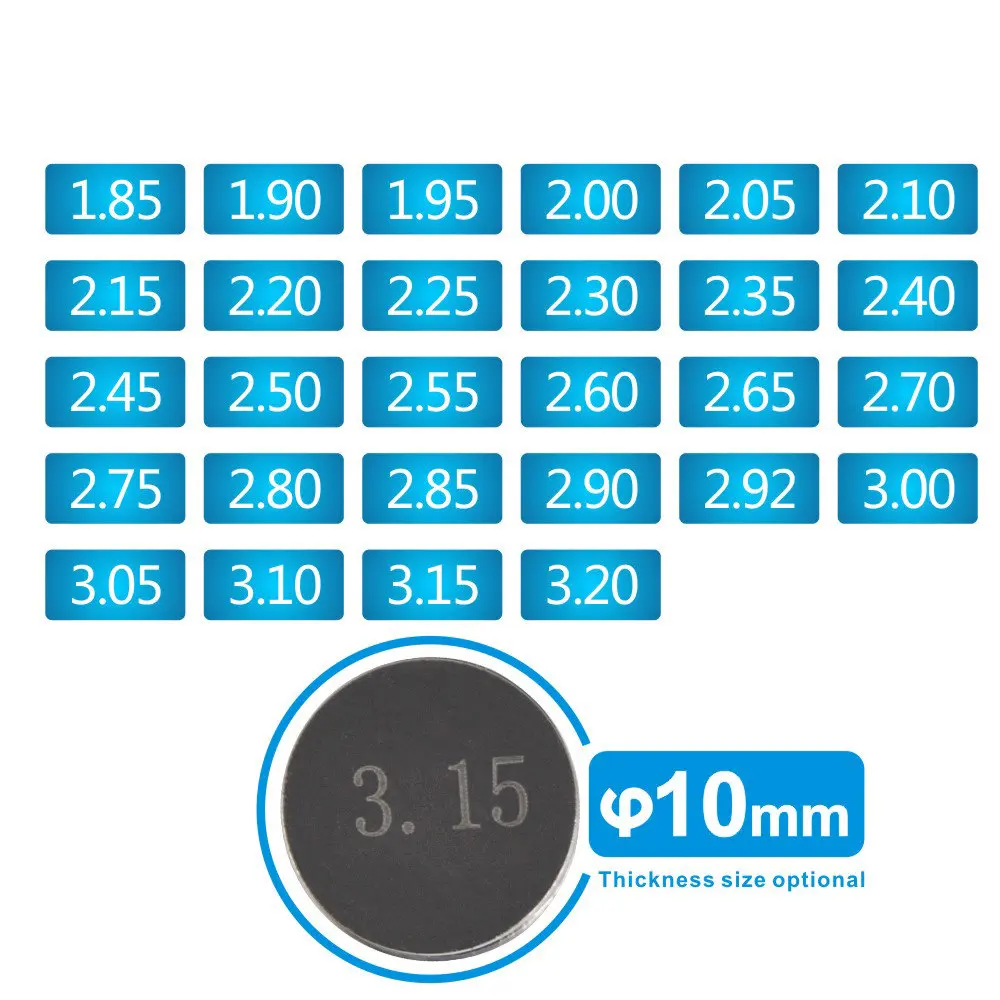 

28 Pcs Motor Bike Engine Parts Adjustable Valve Pad Shims 10mm Complete Valve Shim Kit Cams 1.85-3.20