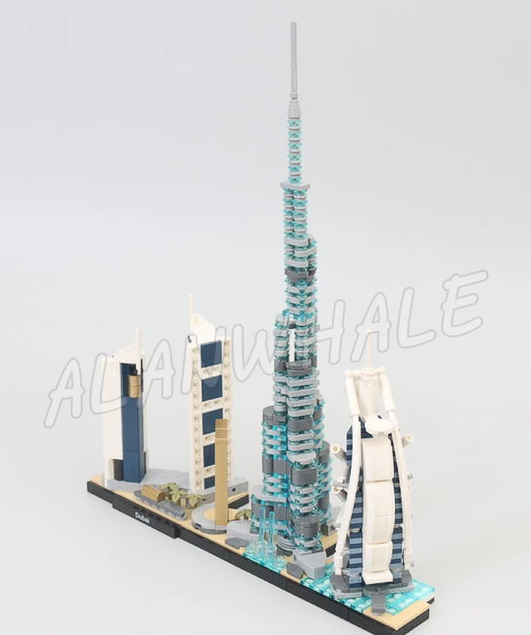 740 шт. конструктор Skyline Dubai Jumeirah Emirates tower отельный фонтан рама 20019 игрушки