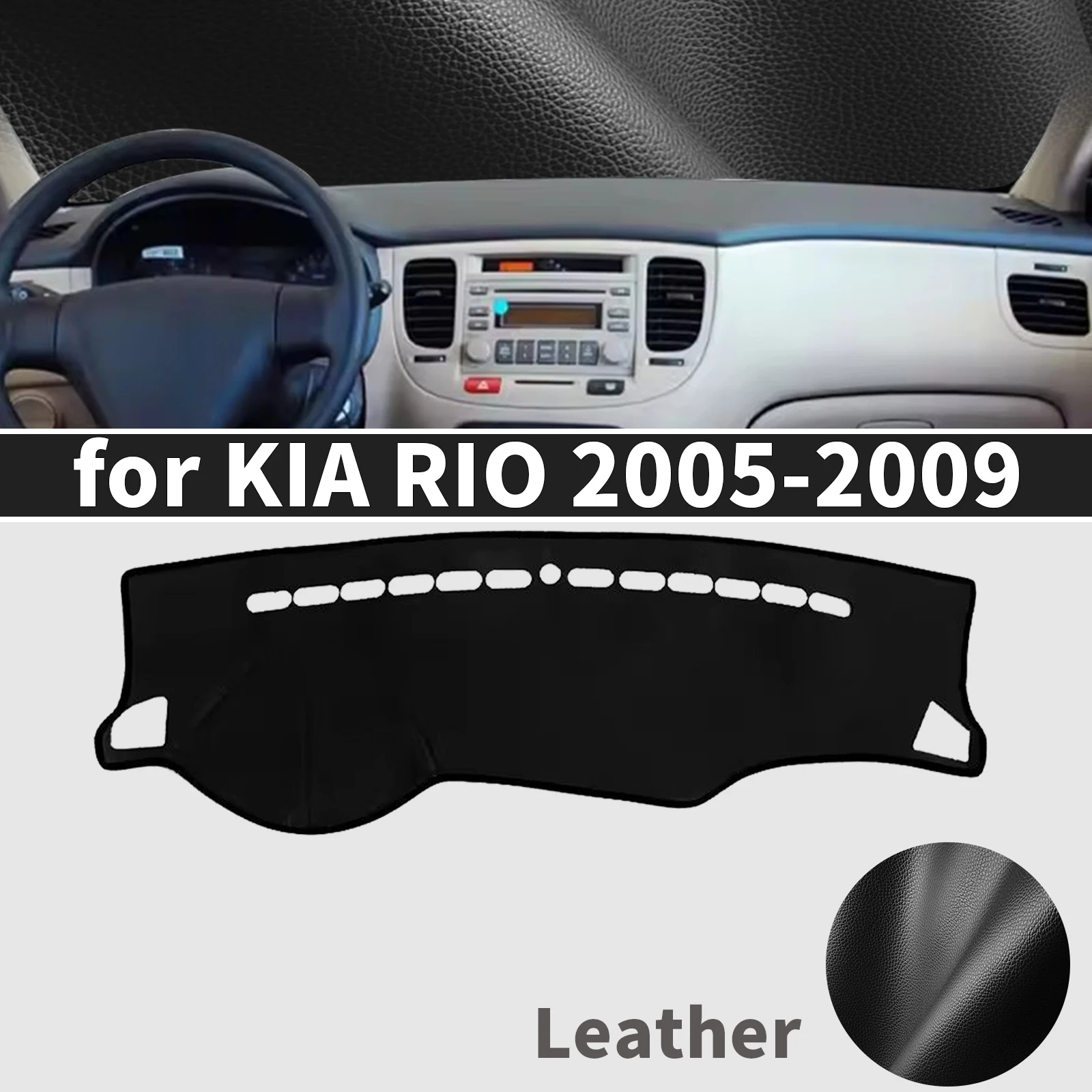 Фото Для KIA RIO 2 2005-2009 New Pride Rio5 RIO2 JB: Накладка на приборную панель, коврик-солнцезащита, противоскользящий коврик для приборной панели, защита от солнца, детали интерьера. №2