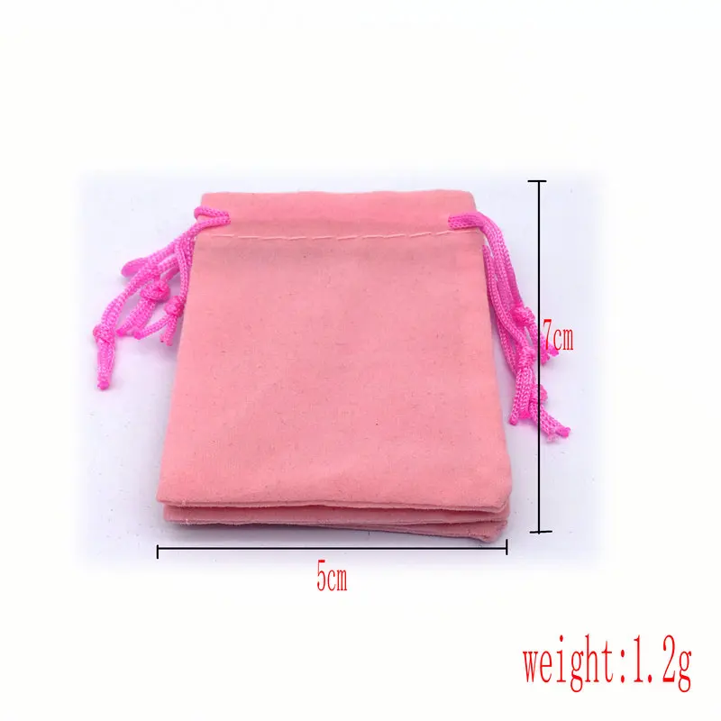 100pcs Mix Color 5x7cm Free Shipping Wholesale Velvet  Pouch BLack Jewelry Gift Bag Organza Rings Watch Red Blue Pink Christmas