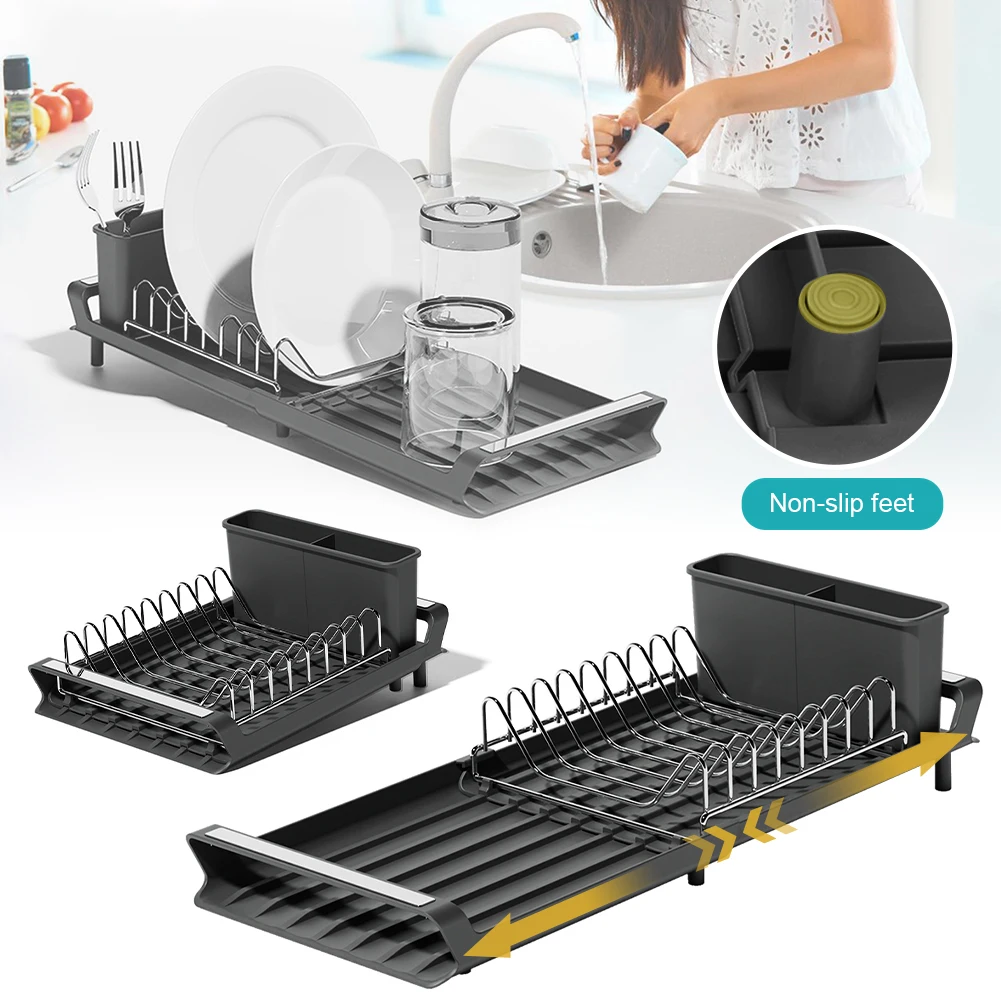

Kitchen Dish Bowl Drainer Holder Stainless Steel Dish Rack For Kitchen Multifunction Dish Racks With Chopstick Tableware Display