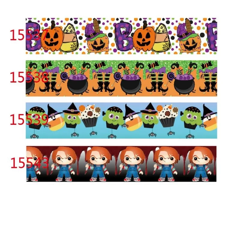

Halloween Cartoon Prints Ribbon Grosgrain 38mm 10yards for DIY Hairbow Craft SuppliesParty Holiday Decoration
