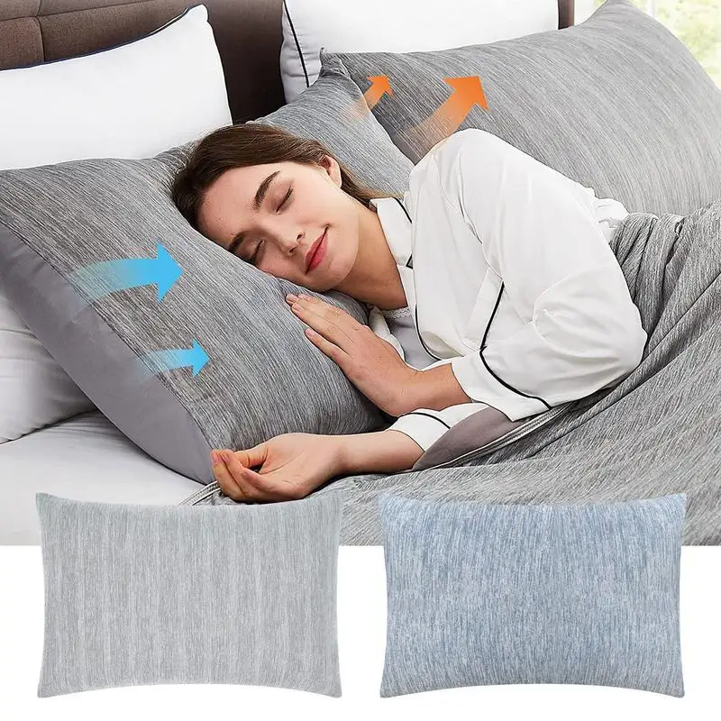 

Cooling Pillow Case Cotton Fiber Double Side Design Pillow Case Friendly Soft Case For Skin High Quality Material Pillow Cover