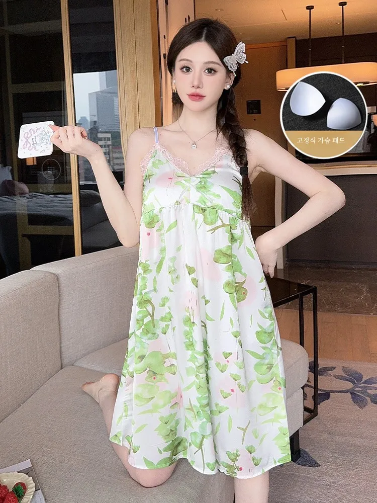 Виктория [Шелковое] Нижнее белье! Высококачественный сладкий летний шелковый