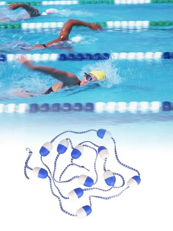

18.04ft Swimming Pool Lane Line Pool Safety Float Line Divider Floating Buoy Line With Rope Swimming Pool Equipment
