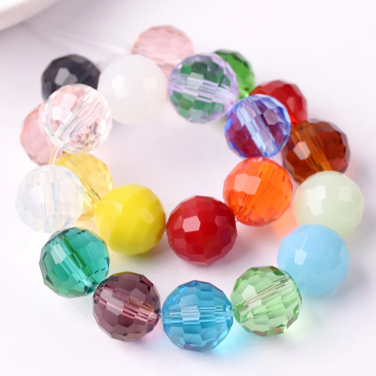 

6mm 8mm 10mm 12mm Round 96 Facets Faceted Crystal Glass Loose Spacer Beads Wholesale Bulk Lot For Jewelry Making Findings