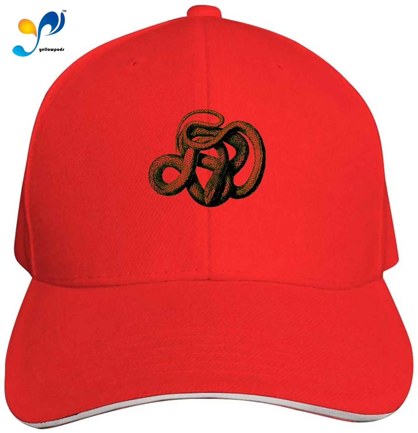 

Funny Plain Hat Vintage Art Snake Animal Classic Arc Dome Sandwich Golf Hats