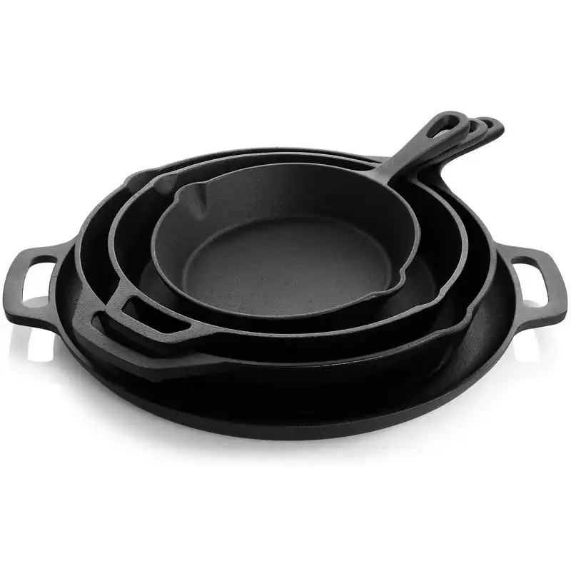 

Piece Round PreSeasoned Cast Iron Cookware Set
