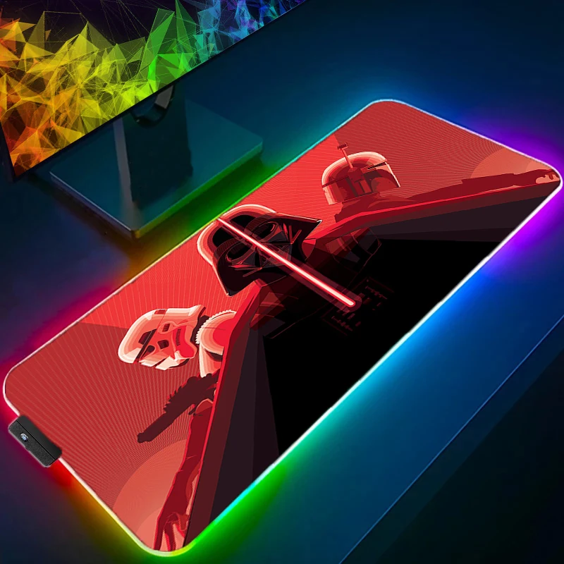 

Carpet Stormtrooper Star Wars RGB Mouse Pad Anime Computer Desks XXL LED Keyboard Speed Mats Laptop Pc Accessories Rug Mousepad