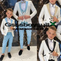 boys suit 3 piece wedding tuxedo party jacket pants vest child blazer set pointed lapel formal custom kids suits