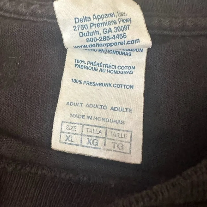 Винтажная черная футболка Y2K Cyber Skull w/наушники с графическим принтом XL