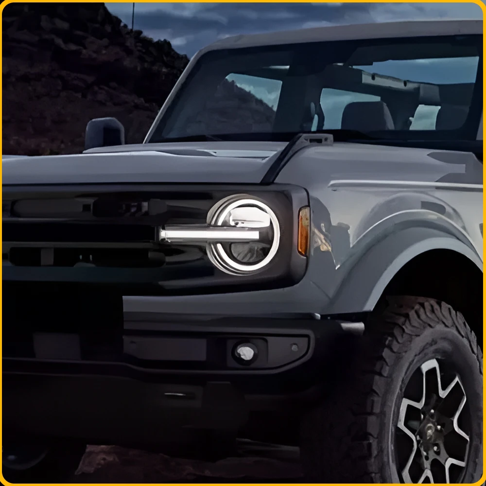 Фото Светодиодные фары дневного света (DRL) в сборе для Ford Bronco U725 2021-2024, с проекционными линзами, система Plug and Play, автомобильные аксессуары. №5