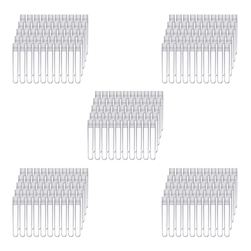 

500 шт. прозрачные пластиковые пробирки с белыми винтовыми крышками
