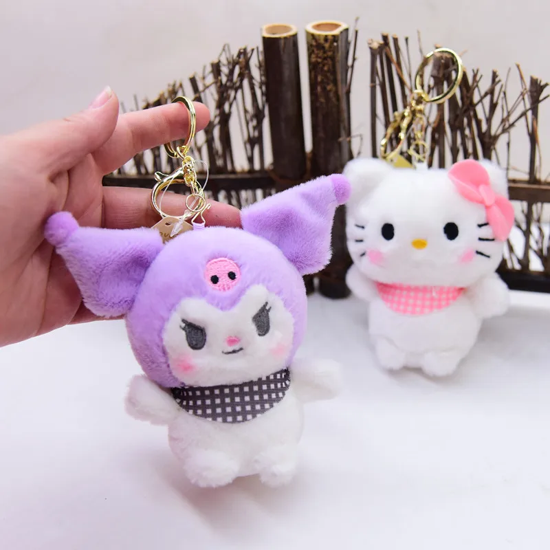 

Мультяшные плюшевые игрушки Sanrio, милый брелок Kuromi Plushie, аксессуары My Melody, домашний декор, мягкие полипропиленовые хлопковые куклы, подарки д...