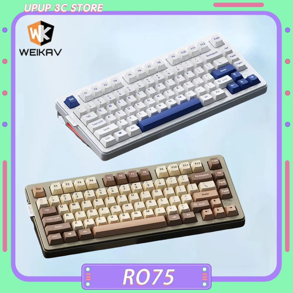 Механическая клавиатура Weikav Ro75 проводная из алюминиевого сплава RGB Qmk/с быстрой