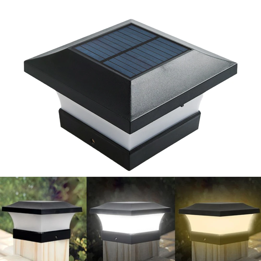 

1pcs Solar Powered LED Post Deck Cap Square Fence Landscape Lamp Light Waterproof IP65 Landscape Lamp Garden veiw Decoration
