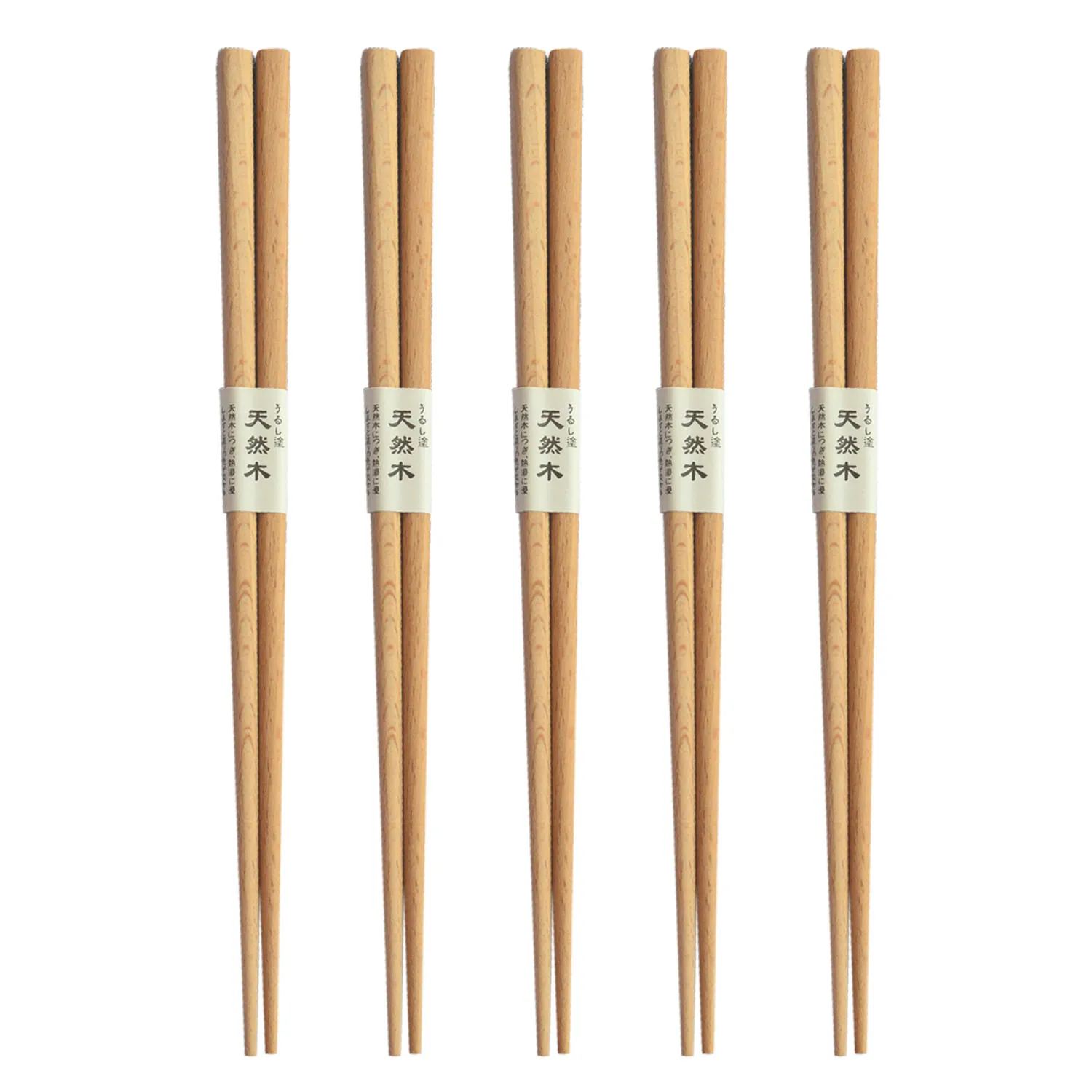 

Behogar 5 Pairs Natural Beech Wood Japanese Chopsticks Smooth Surface Non-Slip Sushi Sticks Chopsticks Kitchen Tableware Tools