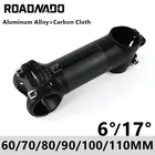 УГЛЕРОДНЫЙ + алюминиевый велосипедный стержень для руля горного велосипеда, 6 градусов, 708090100110120130 мм, велосипедный стержень руля