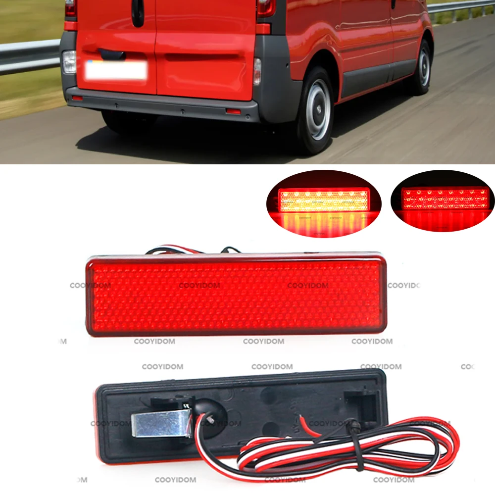 

1 Pair LED Rear Bumper Reflector Light Fog Lamp For Renault Trafic Master For Nissan Primastar For Opel Vauxhall Vivaro Movano