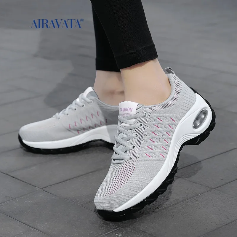 Sneakers Women Tennis Shoes Platforms Increasing Height Female Breathable Sports Footwear Air Cushion Lace-up Tenis Femenino