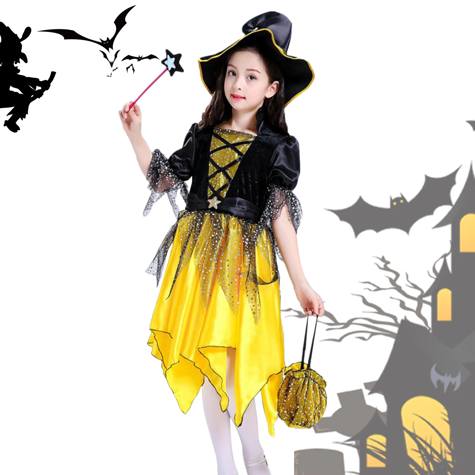 

Костюм для вечеринки для девочек, костюм для косплея на Хэллоуин, костюм для вечеринки, костюм принцессы-волшебника, аксессуары для косплея