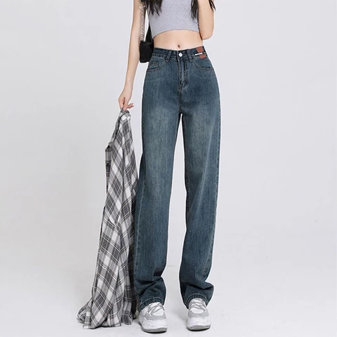 Fashion Jeans Woman Wide Pants Cowboy Pants for Women Clothing Jeans Y2k Clothing 2023 High Waisted Jeans For Woman 90s Clothes