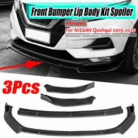 3pcs car front bumper splitter lip body kit diffuser protection spoiler for nissan for qashqai 2019 2020 bumper deflector lips