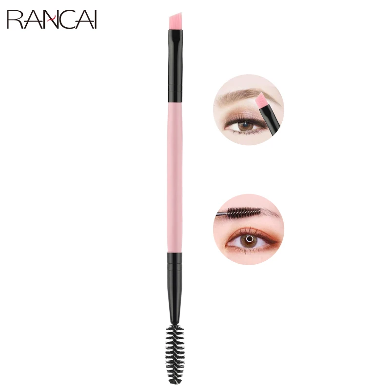 

RANCAI 1pcs Professional Makeup Brushes Doudle Head Eyebrow Brush+Eyebrow Comb Beauty For Eye Brow Brush Eye Blending Tools