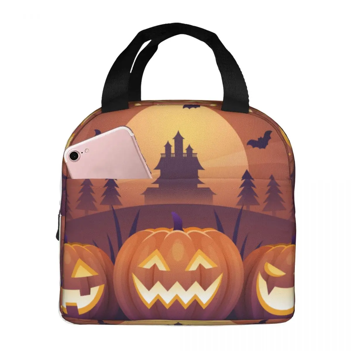 

Фон для Хэллоуина сумка для ланча портативный изолированный термоохладитель Bento Ланч-бокс сумка для пикника сумка для хранения