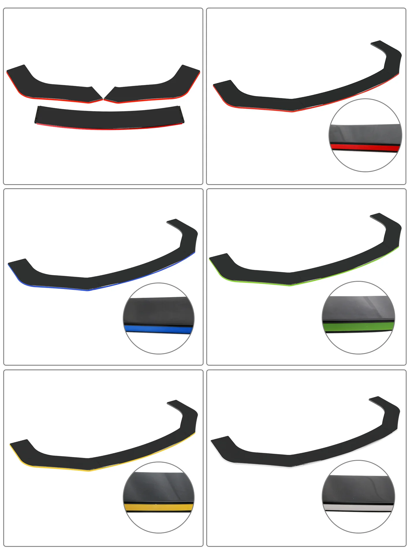 RMAUTO 3 шт. Универсальный сплиттер для переднего бампера из углеродного волокна AUDI